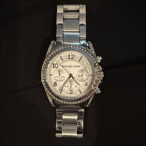 Michael Kors Shimmering Silver Chronograph Watch